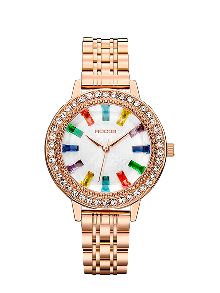 雷克斯R0260镶钻奢华石英手表